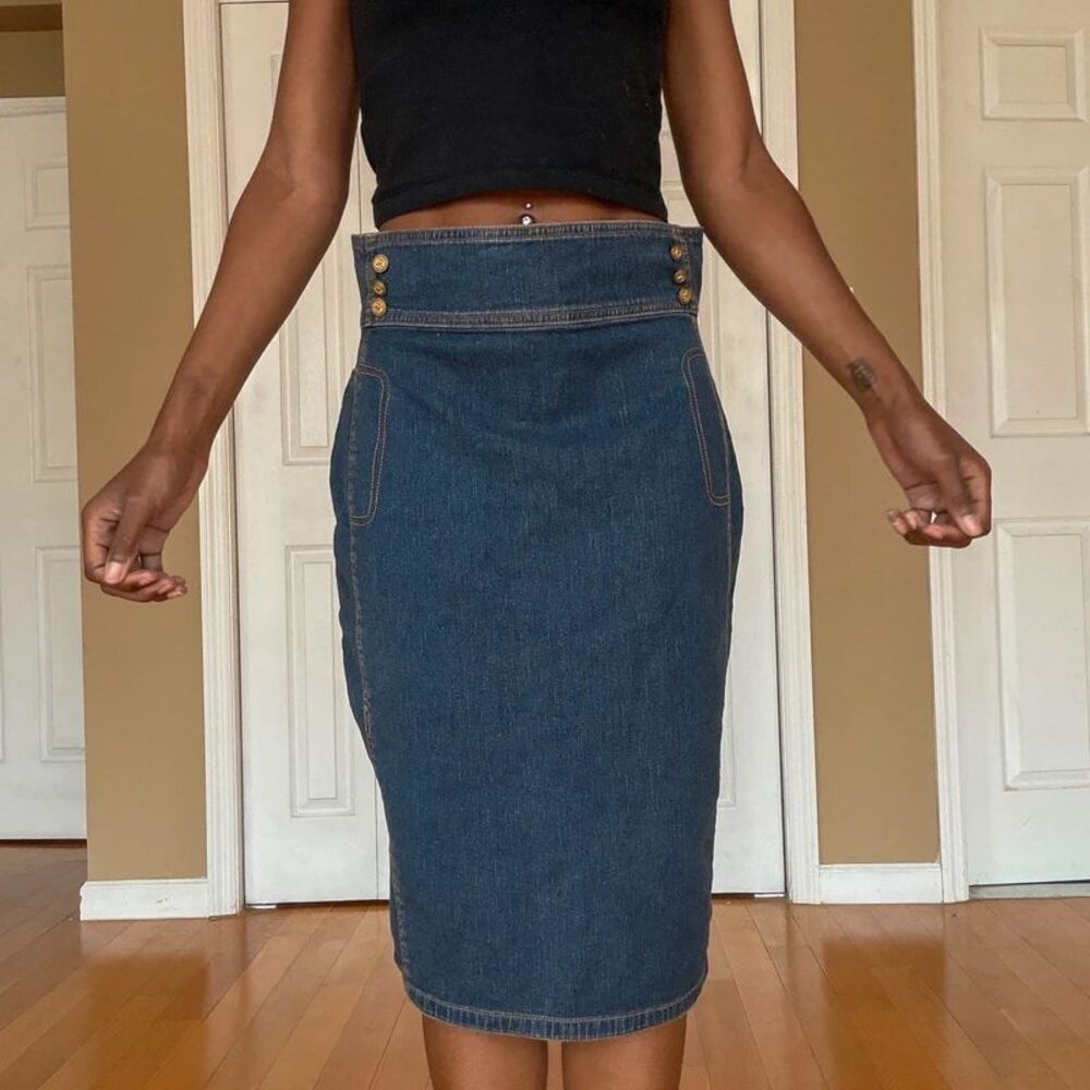 Miss Tina Denim Pencil Skirt | Size 6